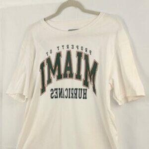 Property of Miami Hurricanes White Tee - Size L